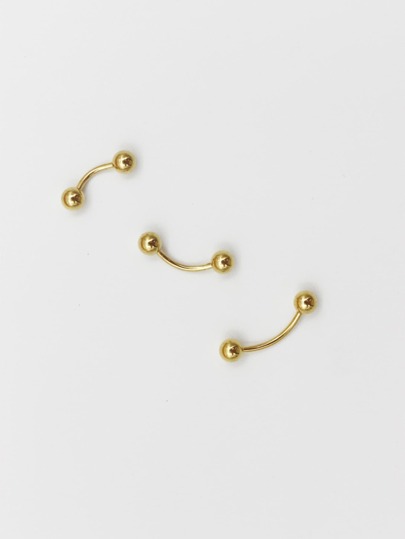 مجوهرات ثقب الحاجب فولاذ غير قابل للصدأ شكل كرة 3 قطع