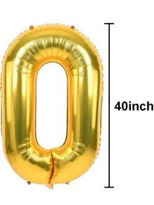 1 件 40 英寸金色彩色数字气球氦气铝箔聚酯薄膜气球生日派对宴会装饰，圣诞节 - 查看 5