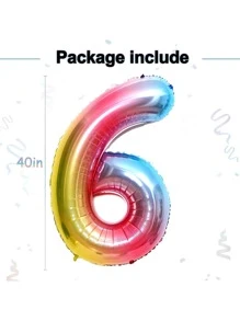 1 Miếng 40 In Óng ánh Số Bóng bay Heli Mylar Quả bóng bay Tiệc sinh nhật Yến tiệc Đồ trang trí - Xem 3