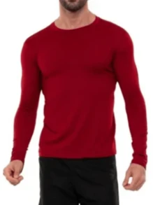 Men T-Shirts - Burgundy - View 2