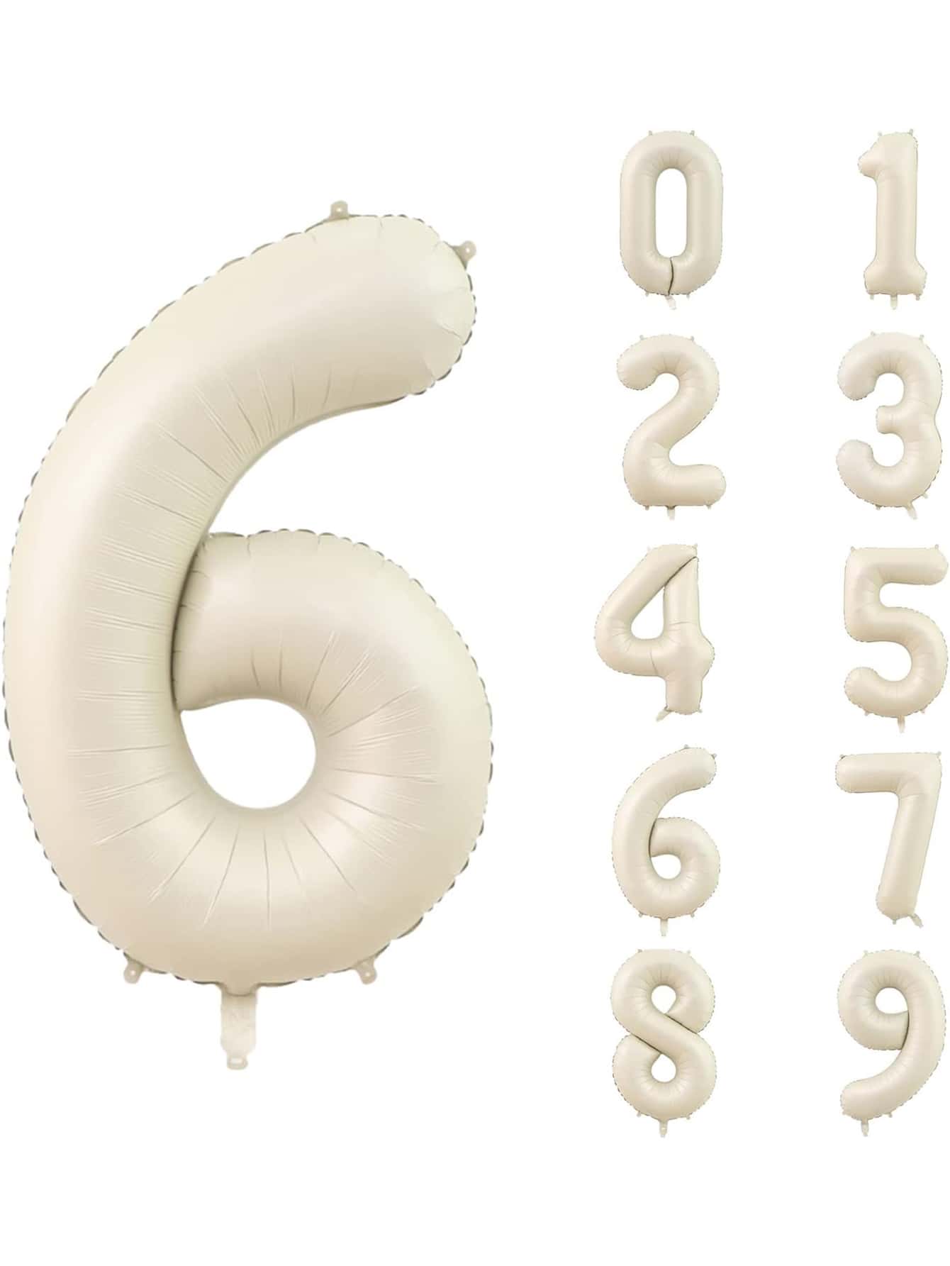 1pc 40 In Cream White Number Balloon Helium Foil Mylar Balloon Birthday Party Banquet Decoration, Christmas