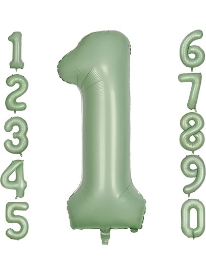 1pc 40 In Olive Green Number Balloons Helium Foil Mylar Balloon Birthday Party Banquet Decoration, Christmas
