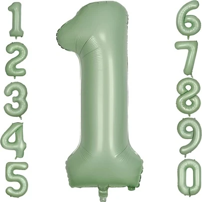 1pc 40 In Olive Green Number Balloons Helium Foil Mylar Balloon Birthday Party Banquet Decoration, Christmas