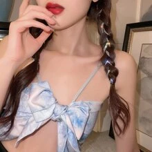 1 闪亮水钻链条发夹女网红头饰流苏发夹高端感优雅编发辫子发带