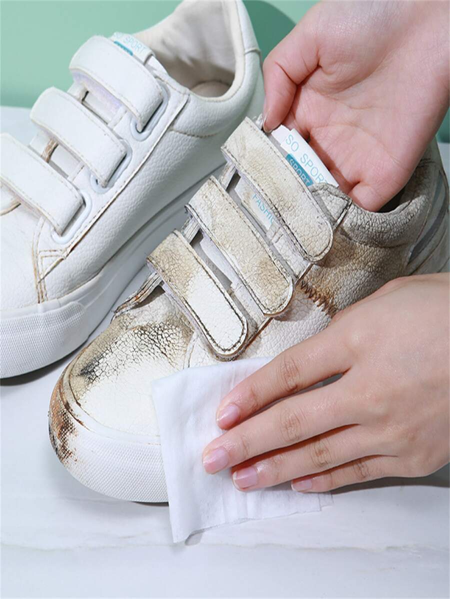 80 tờ/gói khăn lau giày không cần nước, chất tẩy rửa giày thể thao cho giày trắng, gói ngẫu nhiên 2 chiếc, nhà bếp, phòng tắm, gia đình, nhà cung cấp đồ gia dụng - trắng - Xem 1