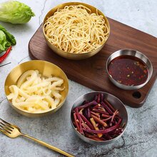 304不銹鋼韓式泡菜碗、盤子、飯碗、湯碗、商用多功能醬盤 - 金色 - 查看 4