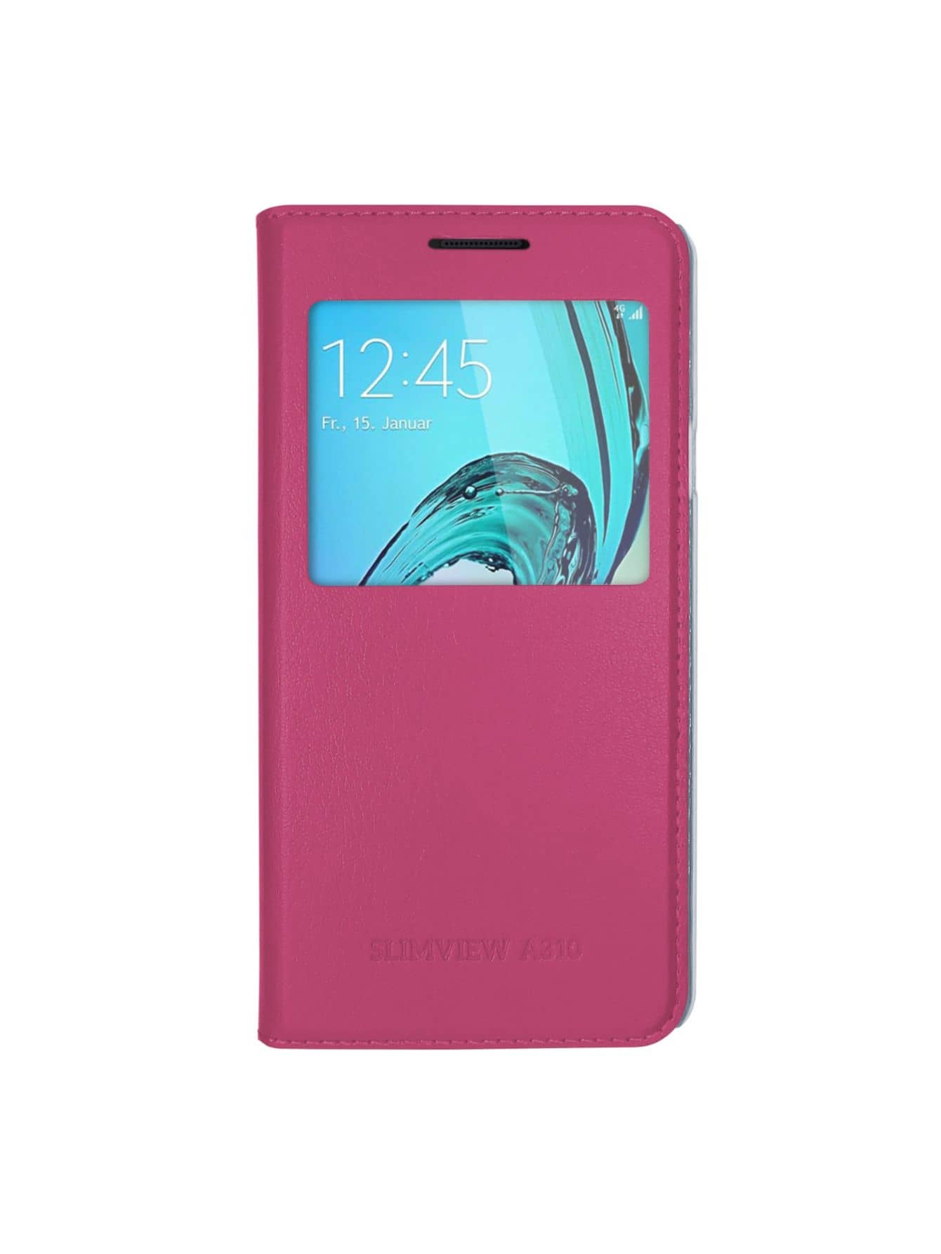 Slim View Flip Cover Case For Galaxy S7 Edge - Hot Pink - View 1