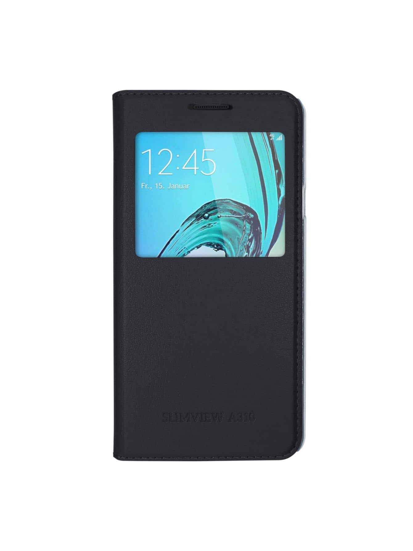 Slim View Flip Cover Case For Galaxy S7 Edge - 黑色 - 查看 1