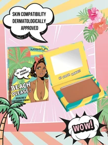 Misslyn Beach Please! Bronzing Powder, Matte Bronze Powder, High Color Payoff, Fine And Smooth Texture, With Mirror, Face Contouring Bronzer, Long-Lasting Makeup Effect, Lightweight And Breathable, Smooth And Blendable - 65 HI FROM HAWAII! - View 6