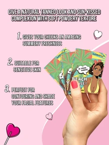 Misslyn Beach Please! Bronzing Powder, Matte Bronze Powder, High Color Payoff, Fine And Smooth Texture, With Mirror, Face Contouring Bronzer, Long-Lasting Makeup Effect, Lightweight And Breathable, Smooth And Blendable - 65 HI FROM HAWAII! - View 5