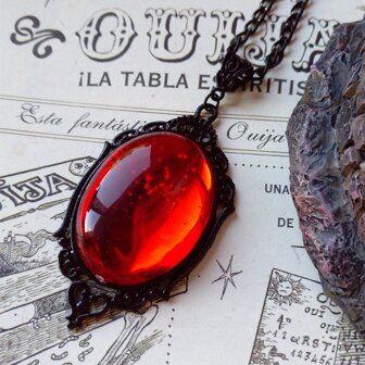 Gothic Vintage Large Crystal Mirror Pendant Necklace For Magic Jewelry, Male And Female