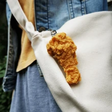pollo frito pierna en forma de Llavero Accesorio de bolso colgante - Amarillo - Ver 5