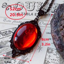 Gothic Style Vintage Crystal Mirror Pendant Necklace With Large Star For Magic Jewelry, Unisex - Purple - View 4