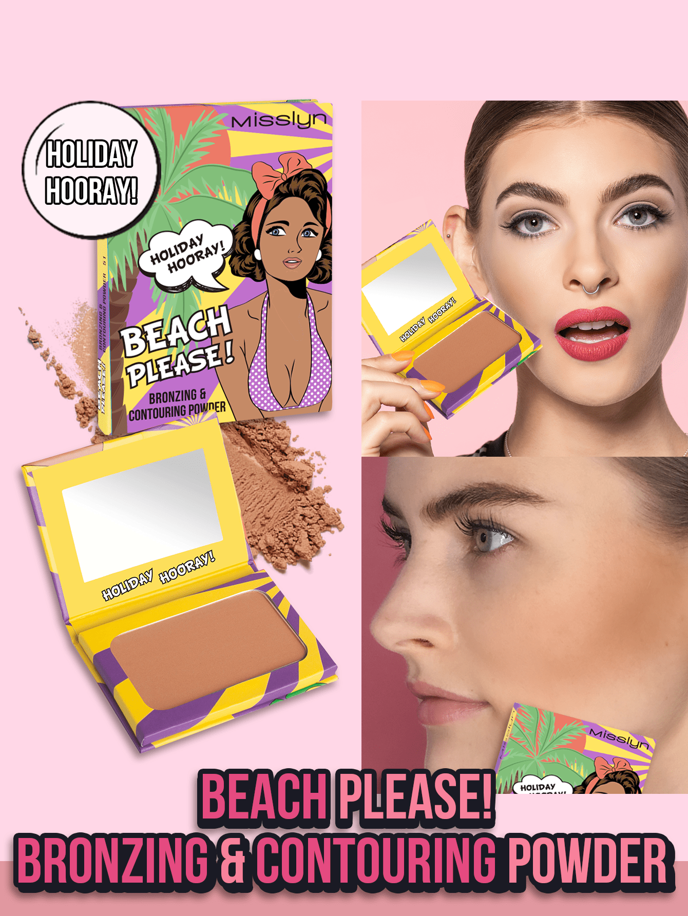 MissIyn Contour & Bronzer Powder,Pigmented Soft Powdery Texture Long