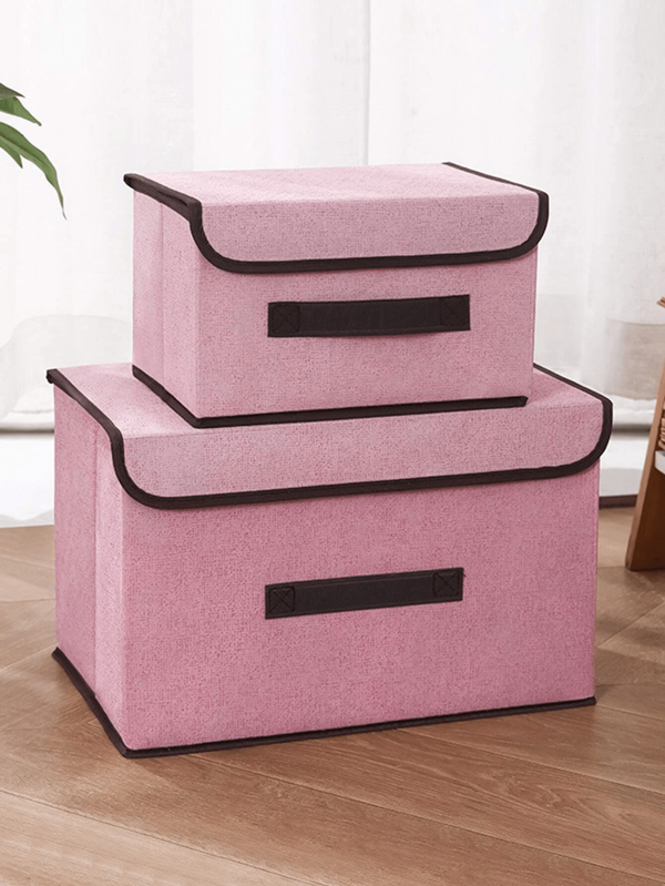 1 Pieza Caja de almacenamiento plegable, caja de almacenamiento de ropa interior de lino y algodón, caja de organización de juguetes y ropa, almacenamiento de viaje, verano y vacaciones