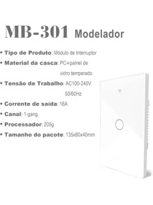 Interruptor Smart Touch 1 Botão Casa Apartamento Residencial  Inteligente Wifi - Multicolorido - Visão 6