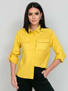 Women Blouses - 黃色 - 查看 1