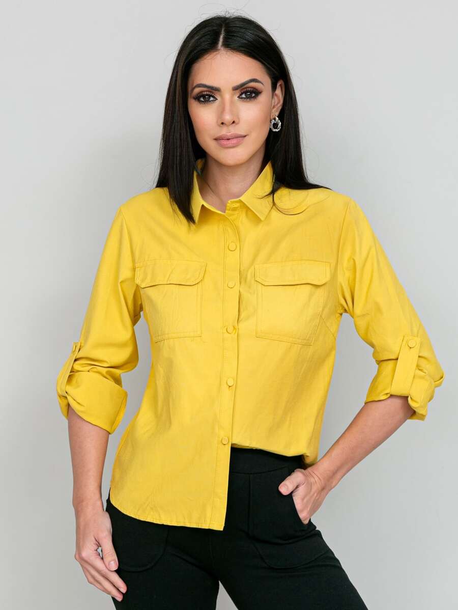 Women Blouses - 黃色 - 查看 1