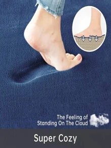 Soft Comfortable Absorbent Non-slip Bathroom Mat/coral Fleece Memory Foam Pvc Latex Backing/ Kitchen, Living Room, Bathroom Door Mat Carpet/+embossed Floor Mat+ - Camel - View 5