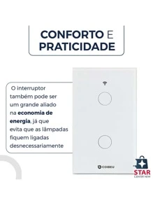 Interruptor Smart Touch 2 Botões Casa Apartamento Residencial  Inteligente Wifi - Multicolorido - Visão 8