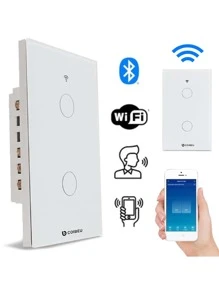 Interruptor Smart Touch 2 Botões Casa Apartamento Residencial  Inteligente Wifi - Multicolorido - Visão 2
