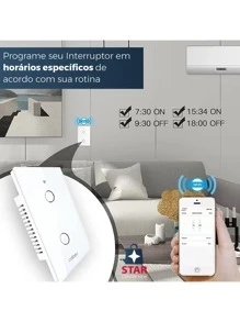 Interruptor Smart Touch 2 Botões Casa Apartamento Residencial  Inteligente Wifi - Multicolorido - Visão 5