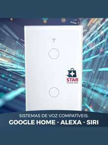 Interruptor Smart Touch 2 Botões Casa Apartamento Residencial  Inteligente Wifi - Multicolorido - Visão 6