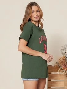 Women T-Shirts - xanh quân đội - Xem 3