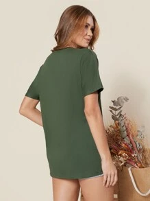 Women T-Shirts - xanh quân đội - Xem 4