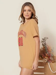 Women T-Shirts - 駝色 - 查看 2