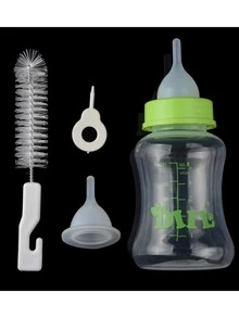 BIBERON MAMILA PARA GATO/PERRO RECIEN NACIDO SET 6 PIEZAS CON CEPILLO DE LIMPIEZA - Verde - Ver 1