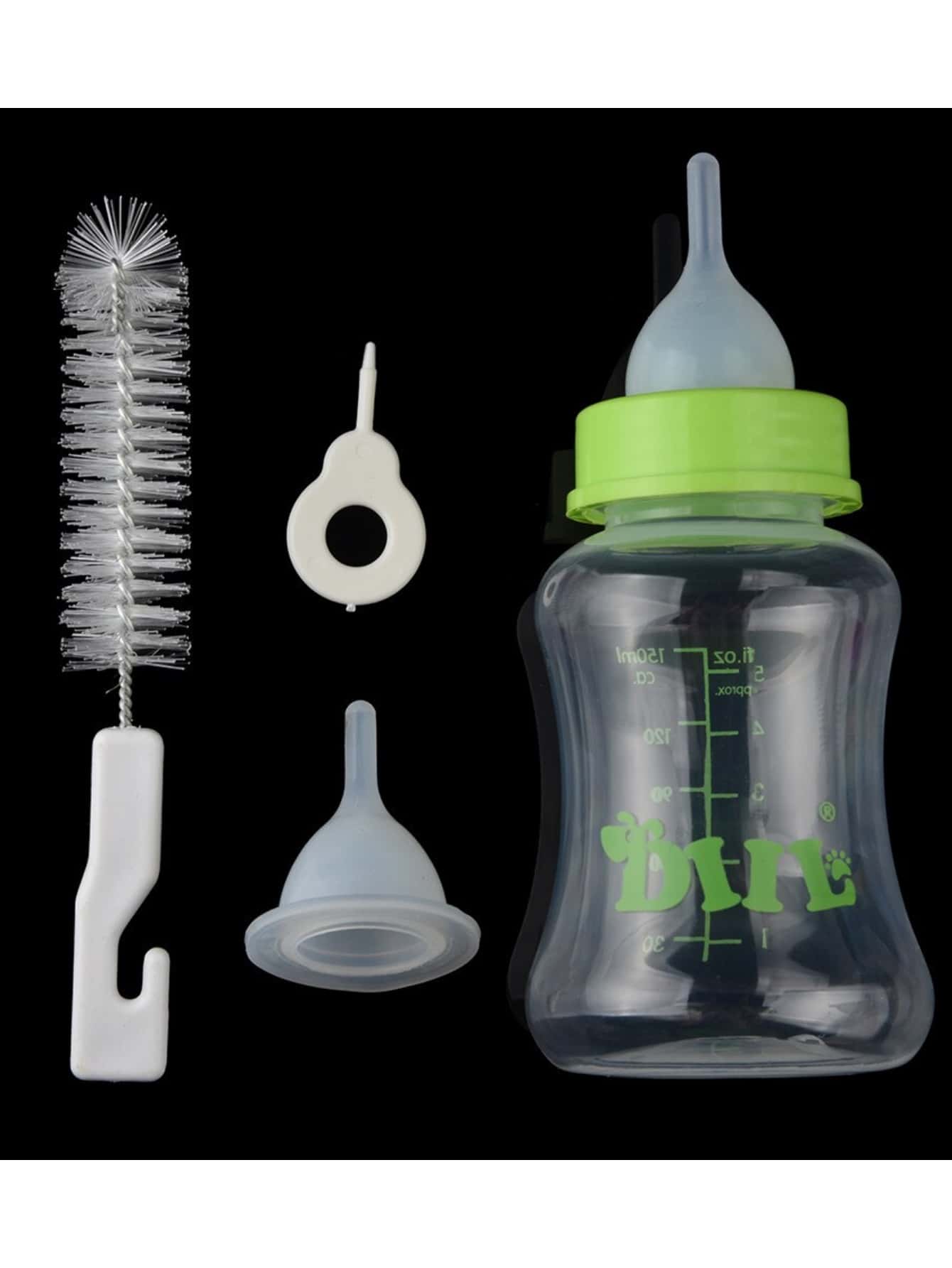 BIBERON MAMILA PARA GATO/PERRO RECIEN NACIDO SET 6 PIEZAS CON CEPILLO DE LIMPIEZA - Verde - Ver 1