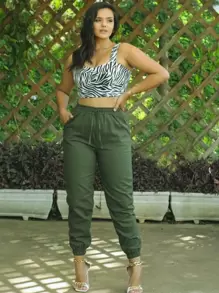Women Pants - Verde militar - Ver 2