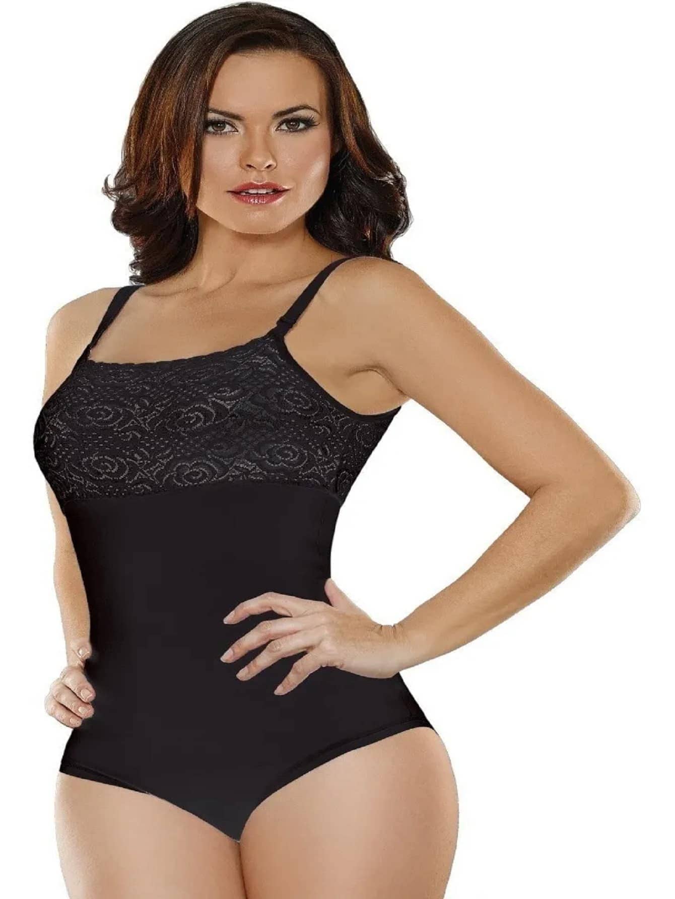 Body Colombiano Compresión Abdomen Tanga1654 Negro - Negro - Ver 1