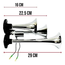 Corneta Aire Triple Camión Neumática Para Camion Tracto - Plateado - Ver 8