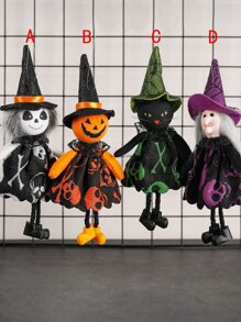 1 件万圣节鬼南瓜猫形吊坠装饰，创意卡通南瓜设计，儿童派对道具装饰、家居装饰、房间装饰、墙面装饰 - 彩色 - 查看 1