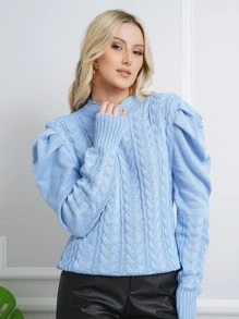 Women Sweaters - 淺藍色 - 查看 3