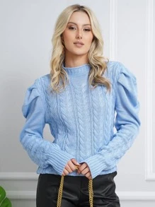 Women Sweaters - 淺藍色 - 查看 1