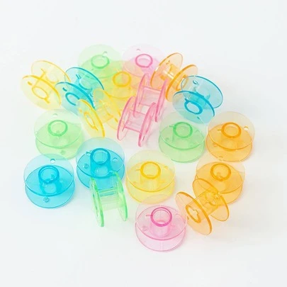 10入組彩色塑料線軸，縫紉機線軸