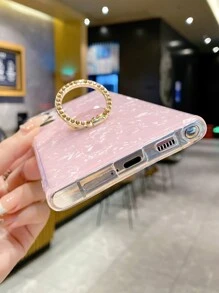 Vỏ điện thoại hoa văn vỏ có giá đỡ nhẫn - Hồng - Xem 3
