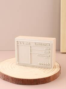 1pc Vintage Movie Watching Tracker Wood Rubber Stamp - Multicolor - View 4