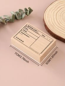 1pc Vintage Movie Watching Tracker Wood Rubber Stamp - Multicolor - View 5