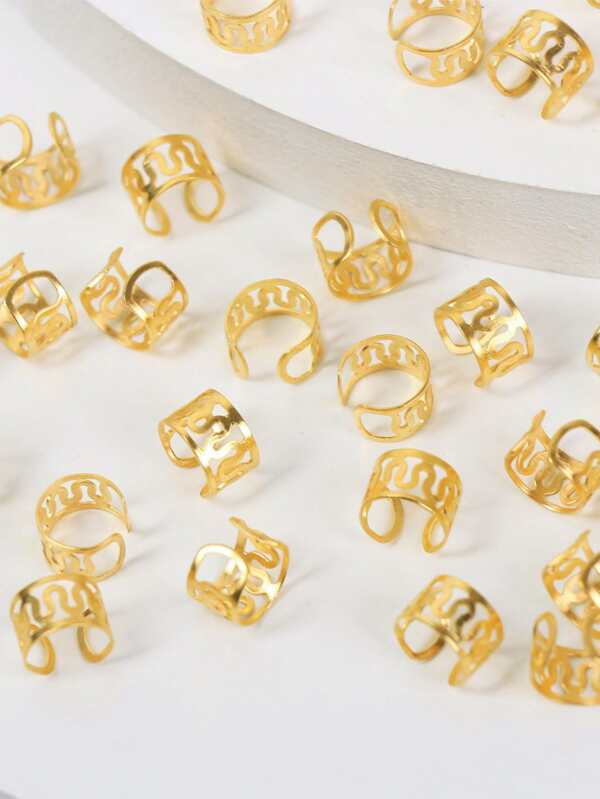 40pcs Hollow Out Hair Ring, Dreadlocks Beads Hair Braid Rings Clips