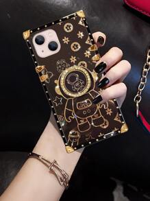 Vỏ điện thoại in hình phi hành gia hoạt hình - màu đen - Xem 4