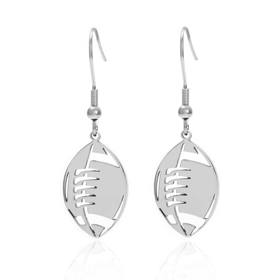 Bông tai hình quả bóng bầu dục thời trang - bóng đá - Xem 1