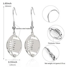 Bông tai hình quả bóng bầu dục thời trang - bóng đá - Xem 2