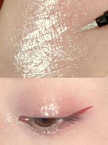 DIKALU 臥蠶筆,1入組閃光亮片持久不易脫妝眼妝產品適合派對 - 銀色 - 查看 5