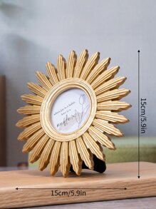 1pc Gold Sunflower Shaped Photo Frame Decoration - Gold - View 2