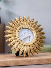 1pc Gold Sunflower Shaped Photo Frame Decoration - Gold - View 1