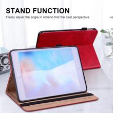 GLANDOTU Tablet Case Compatible With Samsung IPad Tablet PU Leather Multi-Angle Stand Folio Case, Stripe Red